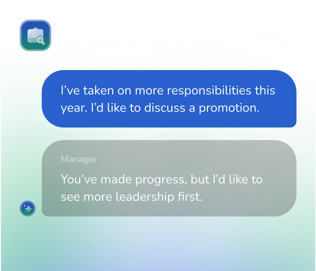 Practice conversation about asking a manager for a promotion