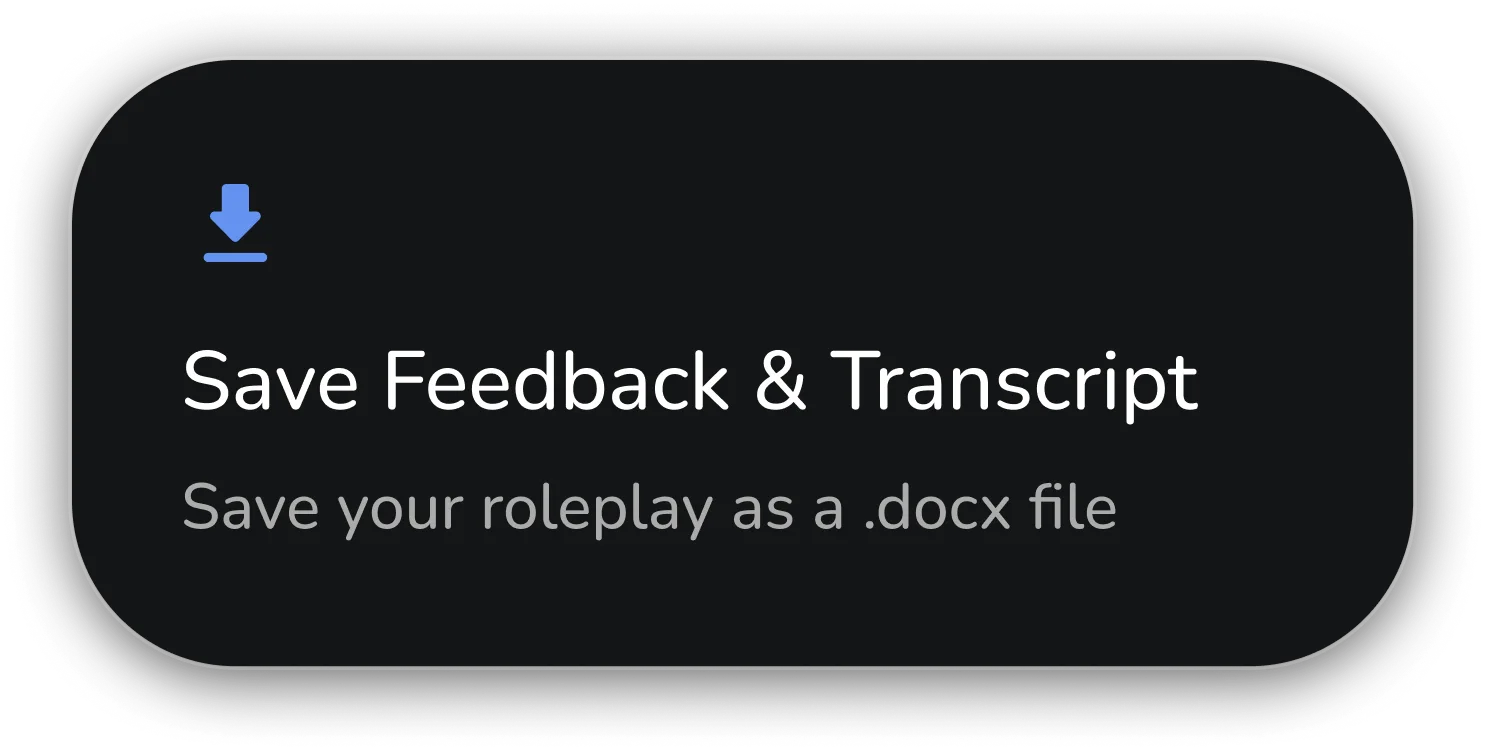 Save feedback and transcript download option